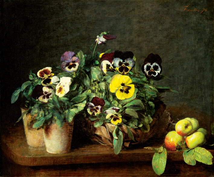  方丹·拉图尔 Fantin-Latour 静物与紫罗兰 Still Life with Pansies
